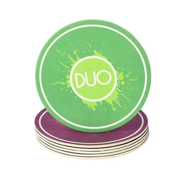 Full Color Double Side Imprint Cardboard Coaster 