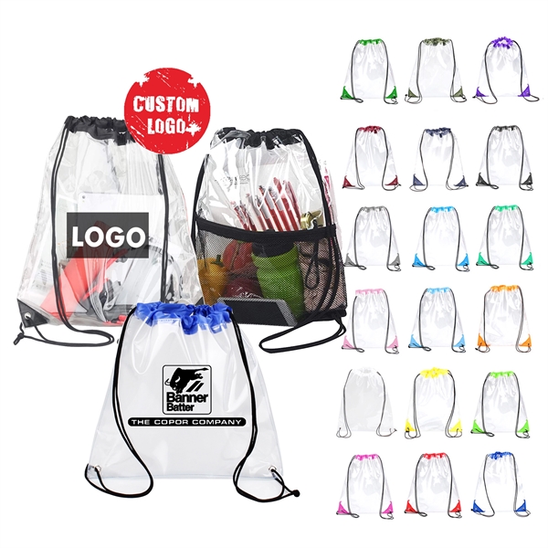 PVC clear drawstring bag
