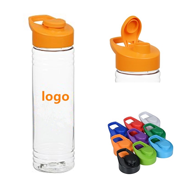Clear Impact Water Bottle with Flip Carry Lid 