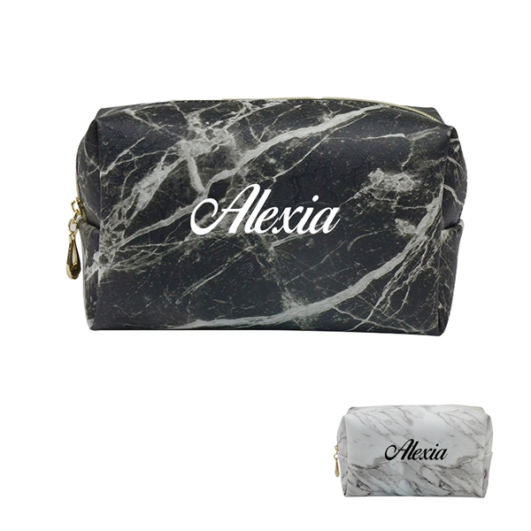 Marbled Zip Cosmetic Bag