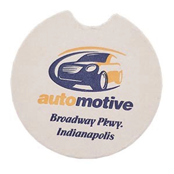 40 Pt. 2.5" Round - White High Density Car Coasters - The 50