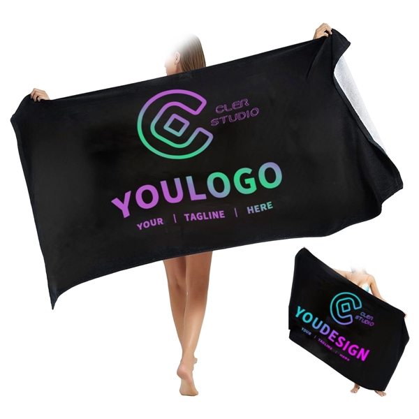 MOQ50 60"x30" Full Colors Custom Microfiber Beach Towel