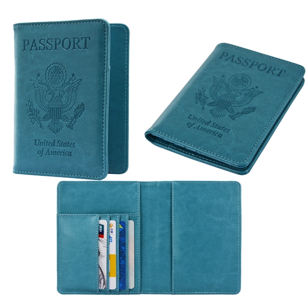 RFID Blocking PU Leather Passport Holder