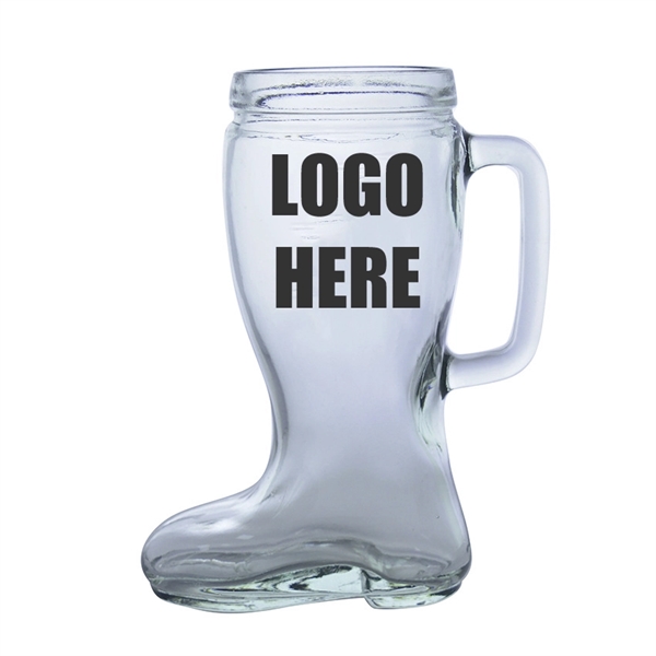 Custom 21 oz Boot Beer Glass Mugs With Handle