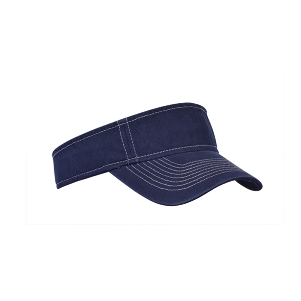 Headshots™ Washed Heavy Cotton Twill Visor w/Contrast Stitch