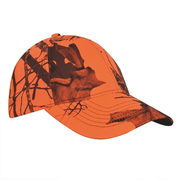 Mossy Oak Florescent Blaze Orange Camo Cap