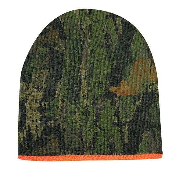 Reversible Camo Neon Orange Beanie