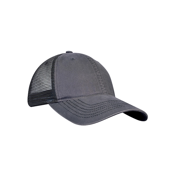 Zkapz Bio-Washed Cotton Trucker Cap w/Soft Mesh Sides & Back