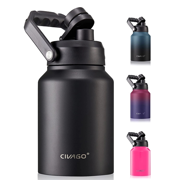 64 oz Insulated Water Bottle Jug with Handle