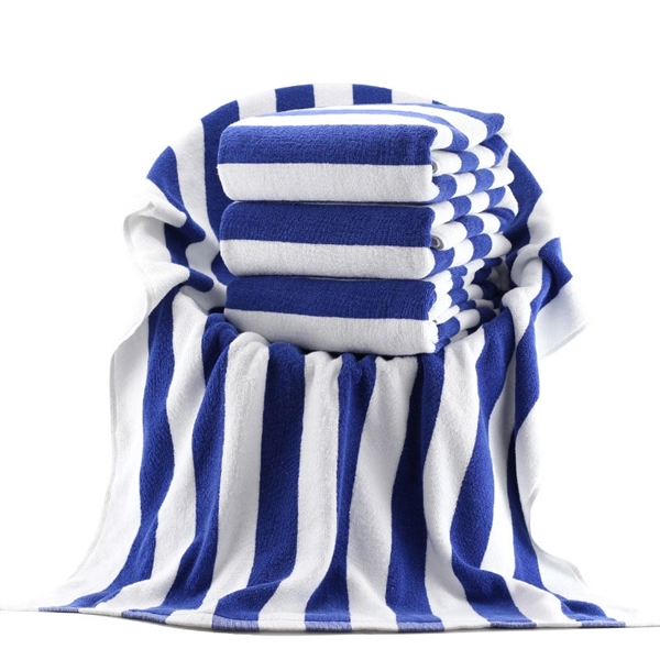 59'' Long Stripe Terry Cotton Beach Towel
