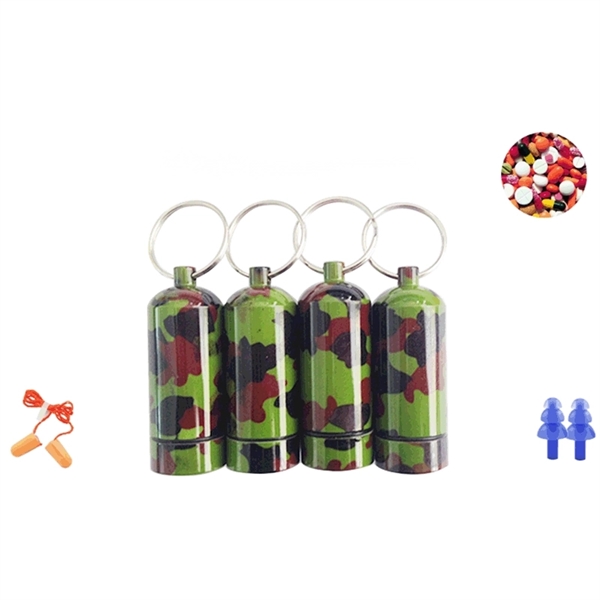 Camouflage Keychain Pill Holder