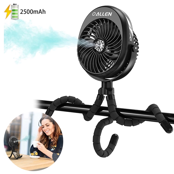 Handheld Misting Fan With Flexible Tripod Clip