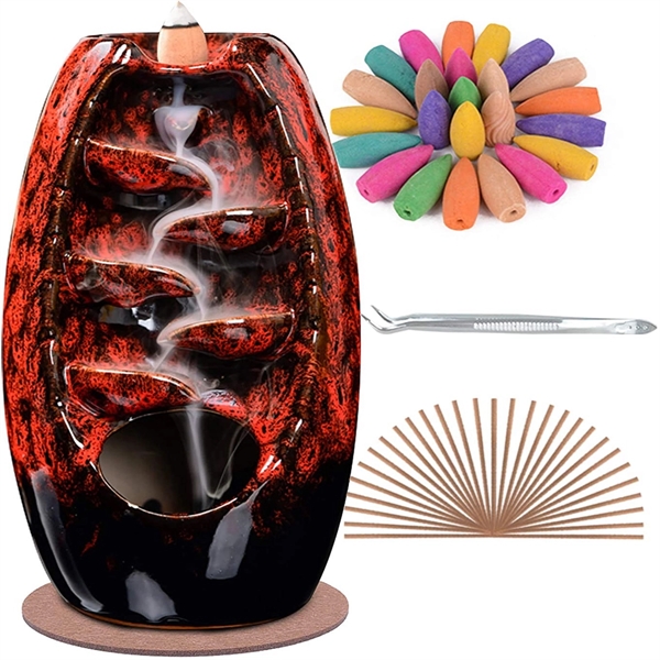 Ceramic Backflow Holder Incense Burner Waterfall