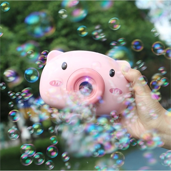 New Automatic Light Music Bubble Machine Electric Pig Camera