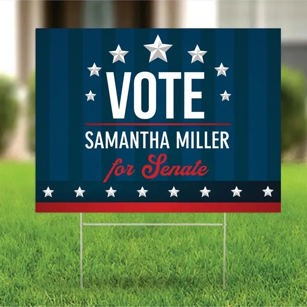 Political Yard Sign, 24" x 18", 4ml, digitally printed, full