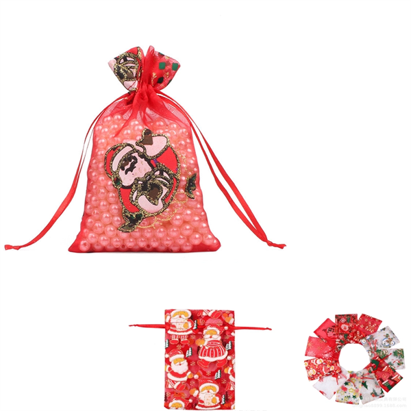 Christmas Canvas Gift Bag With Drawstring