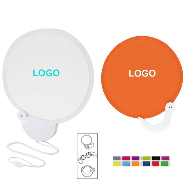 Foldable Round Frisbee Hand Fan
