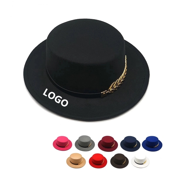 Wide Brim Flat Top Jazz Cap