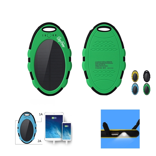 5000mA Oval Solar Energy Power Bank
