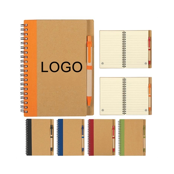 Mini Kraft Spiral Notepad with Pen