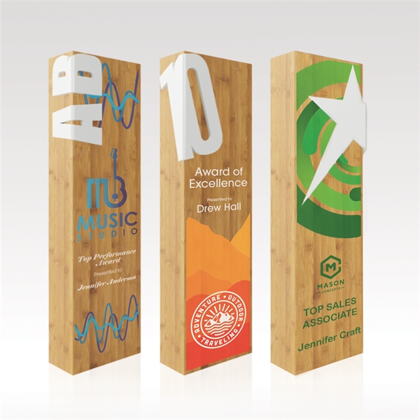 Bamboo Award - Custom Accents & Imprint - Rectangular