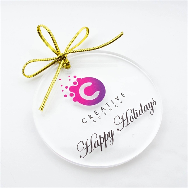 Custom Acrylic Holiday Ornament - Full-Color Imprint