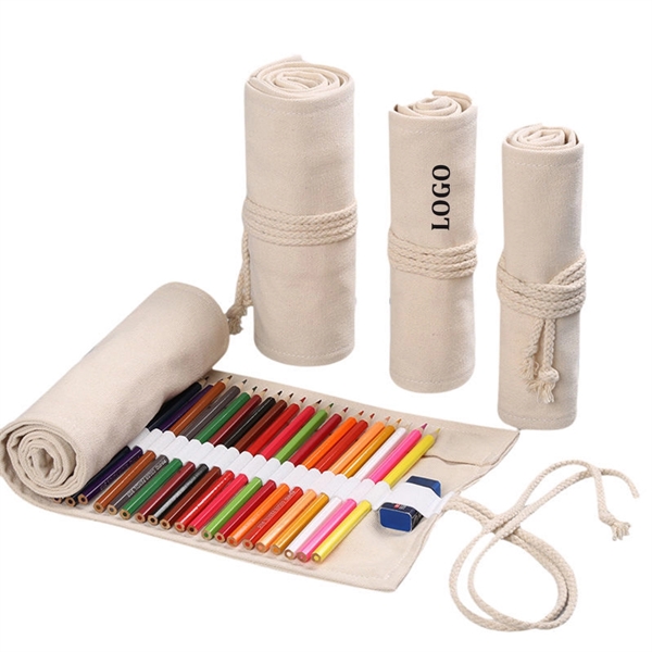 Canvas Roll-up Pencil Case