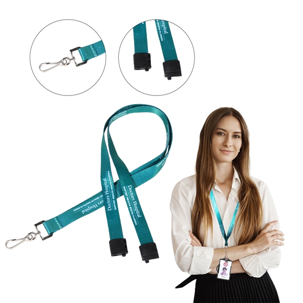 Custom 1/2" Lanyard w/ Swivel J Hook & Safety Breakaway