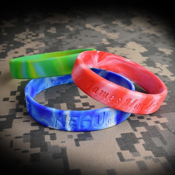 Ocean Blue Sky Blue silicone wristbands Swirl color silicone bracelets