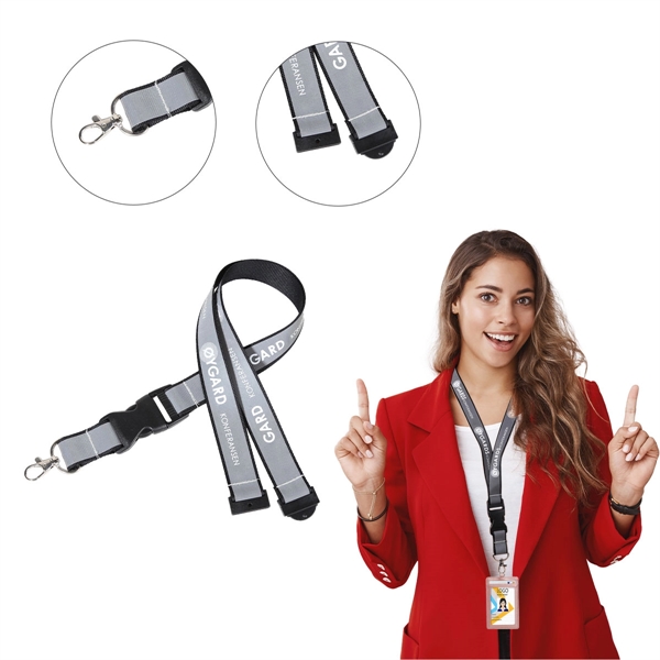 Custom 1" Polyester Lanyard w/ Bottle Opener & Oval Snap Hoo