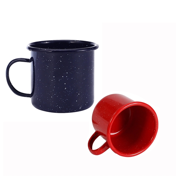 16 Oz Large Enamelware Metal Classic Coffee Tea Mug with Han