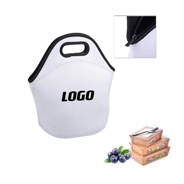 Zippered Neoprene Lunch Tote Bag