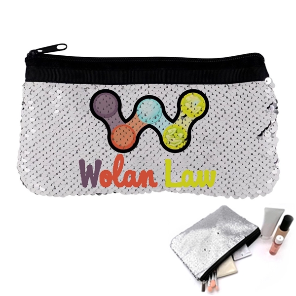 Full Color Sequin Zippered Pouch