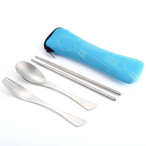 3 Pieces Stainless Steel Reusable Flatware Set