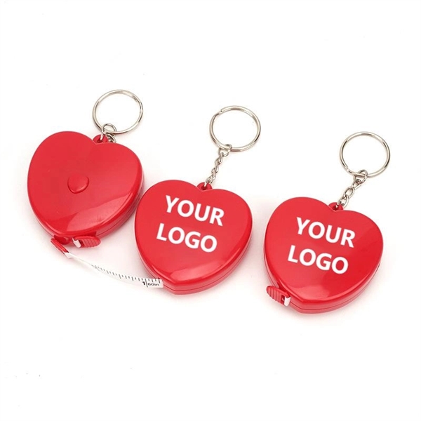 Mini Heart Shaped Soft Tape Measure Keychain
