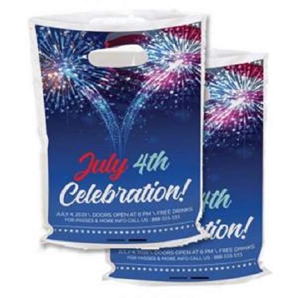 Full Color Die Cut White Bags - Large