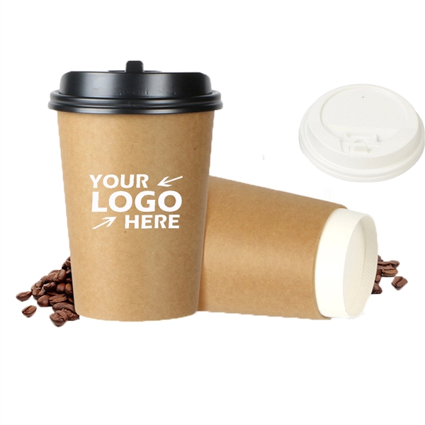 8oz Disposable Double Wall Hot Paper Coffee Cup with Lid