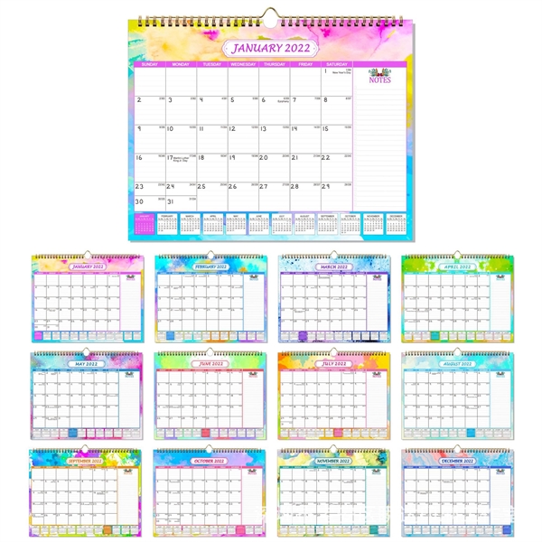 Customized Monthly Wall Calendar For Planning & Organizing
