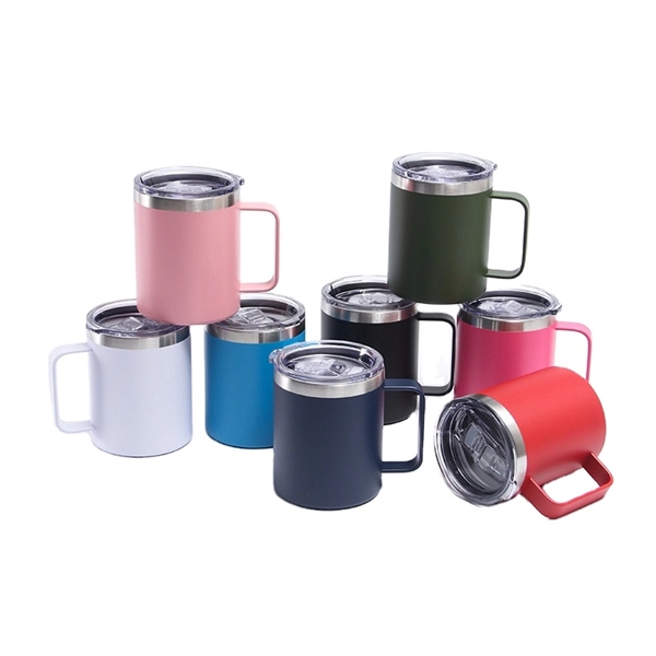 12OZ Stainless Steel Mug With Lid And Handle