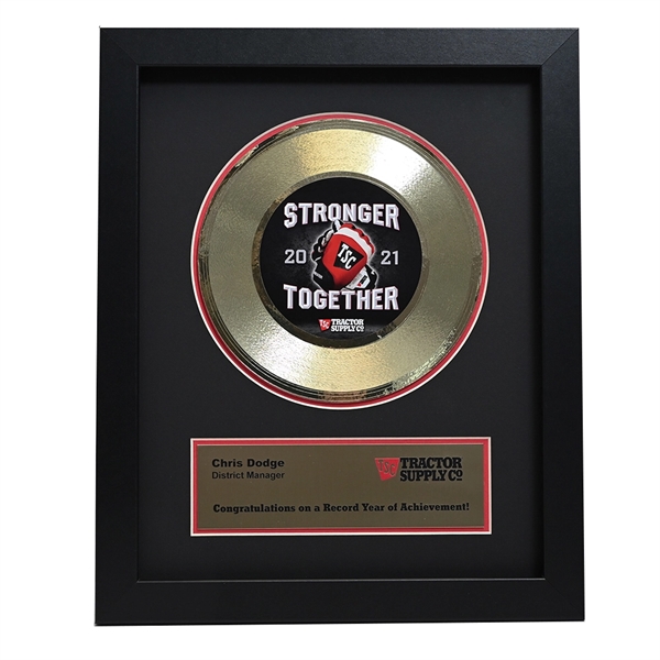 Custom Framed Gold Record Award