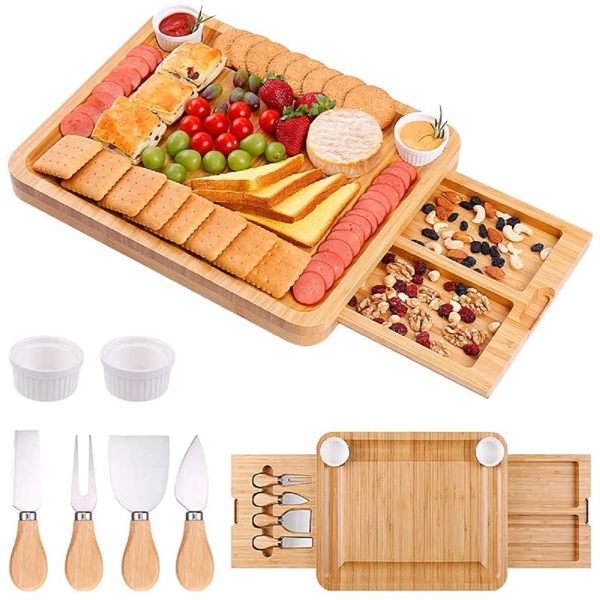Bamboo Cheese Board And Knife Set