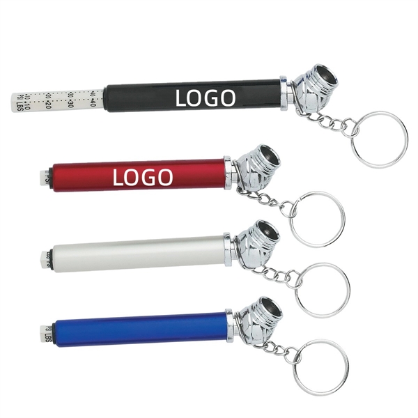 Mini Tire Gauge Key Chain