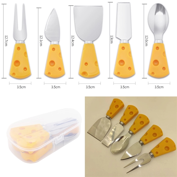 5-piece Cutlery Set with Cheese Shape Handle