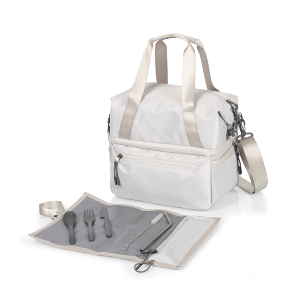 Tarana Recycled Lunch Bag Cooler w/ Utensils, (Halo Gray)