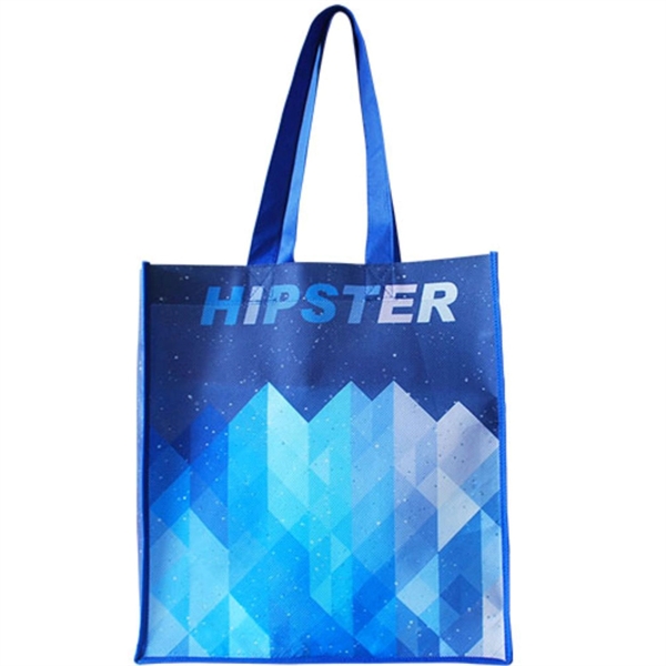 Full Color Reusable Shopping Tote Bags W/ Gusset (12"x13"x8)
