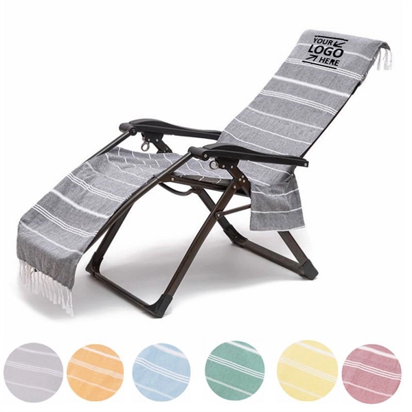 Beach Chair Turkish Cover Towel with Pocket