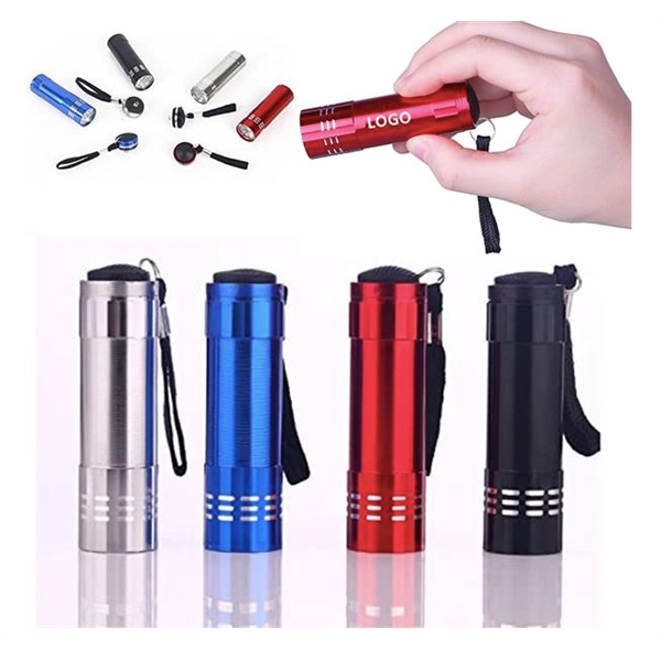 Mini Flashlights with Lanyard 9 Bulbs LED
