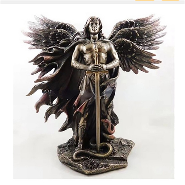 Angel Monument Bronze Warrior Statue Faith Trinket