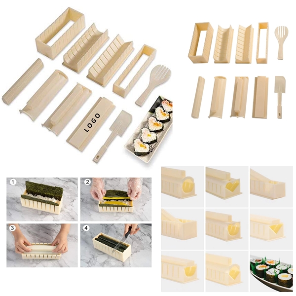 Sushi Making Kit with 10 Pieces Plastic Maker Tool
