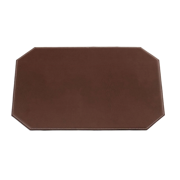 Brown Cut Corner Leatherette Placemat 17" x 12"